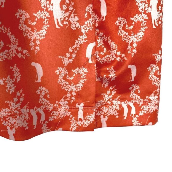 Nike Golf‎ Fit Dry Skort Skirt Golf Player Print Orange Athletic Women's Large - Picture 6 of 14